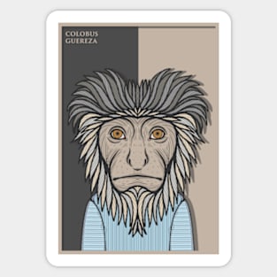 Black and White Colobus Guereza Monkey Sticker